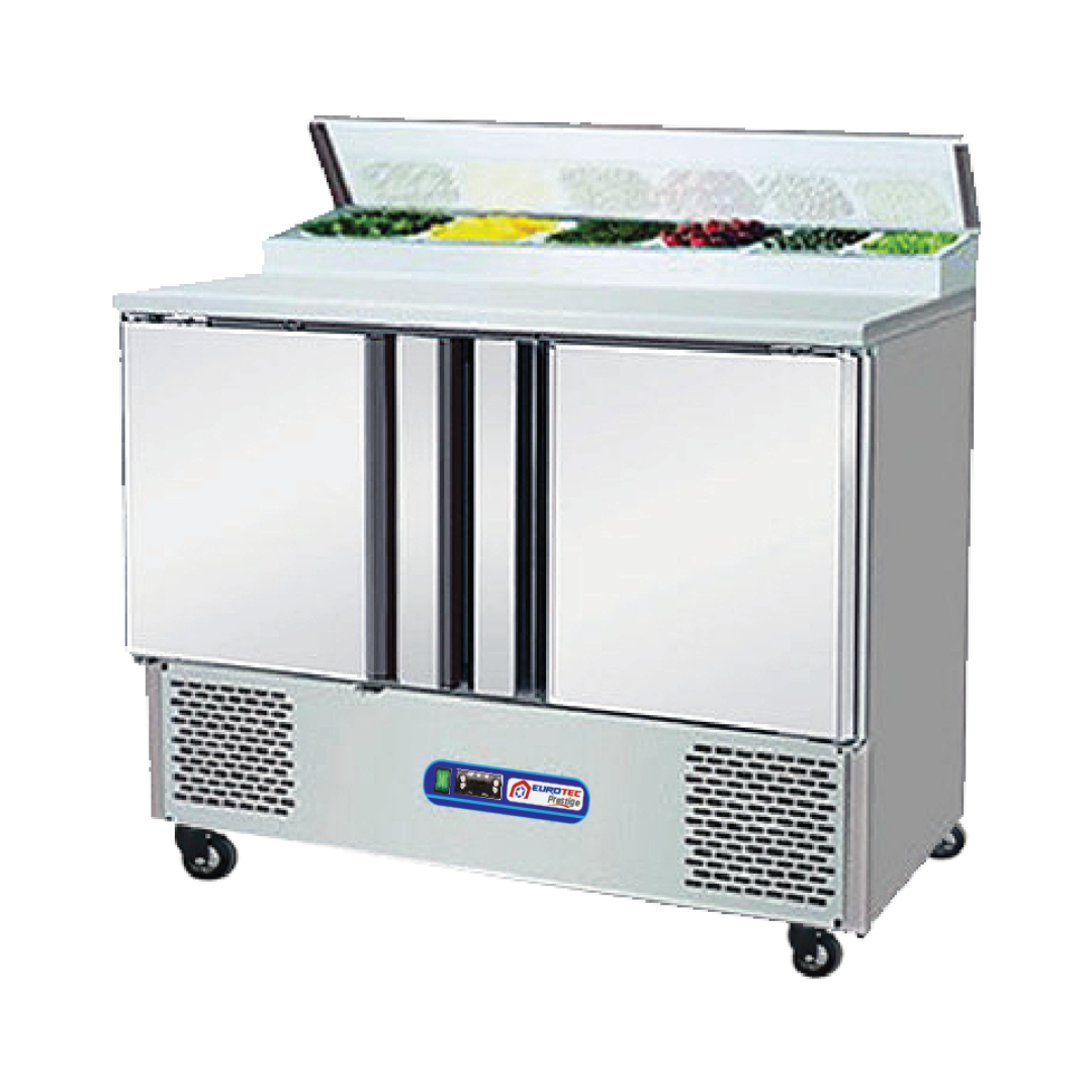 Saladette Réfrigérée COMPACT 2 Portes 6 Bacs GN1/6 Moteur en Bas