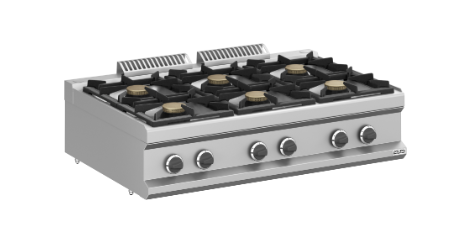 Plan de cuisson à gaz professionnel – 6 feux Top