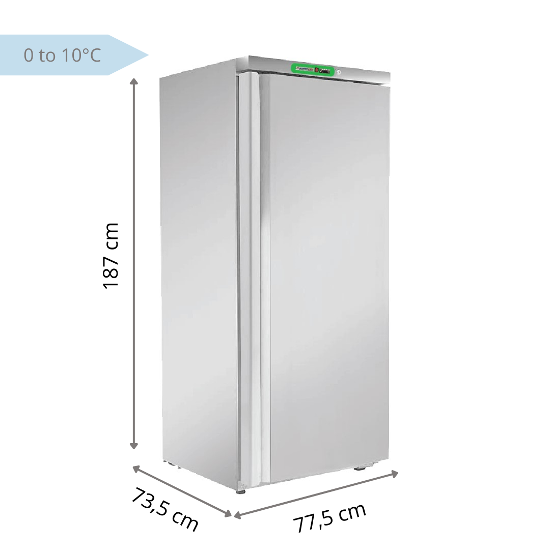 Armoire réfrigérée inox 1 porte pleine Positive/Négative EUROTEC 533 L