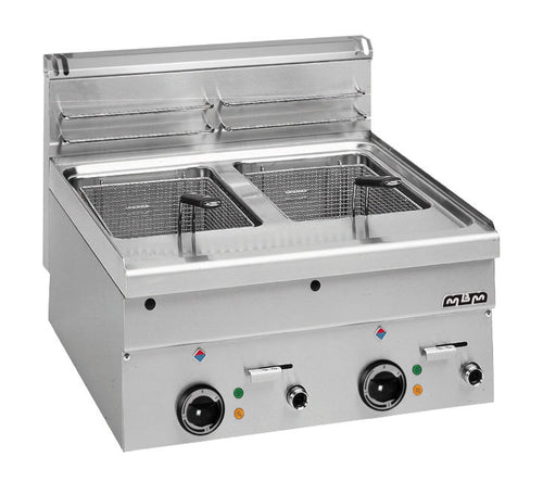 friteuse électrique professionnelle 2 cuves-10+10 lt.