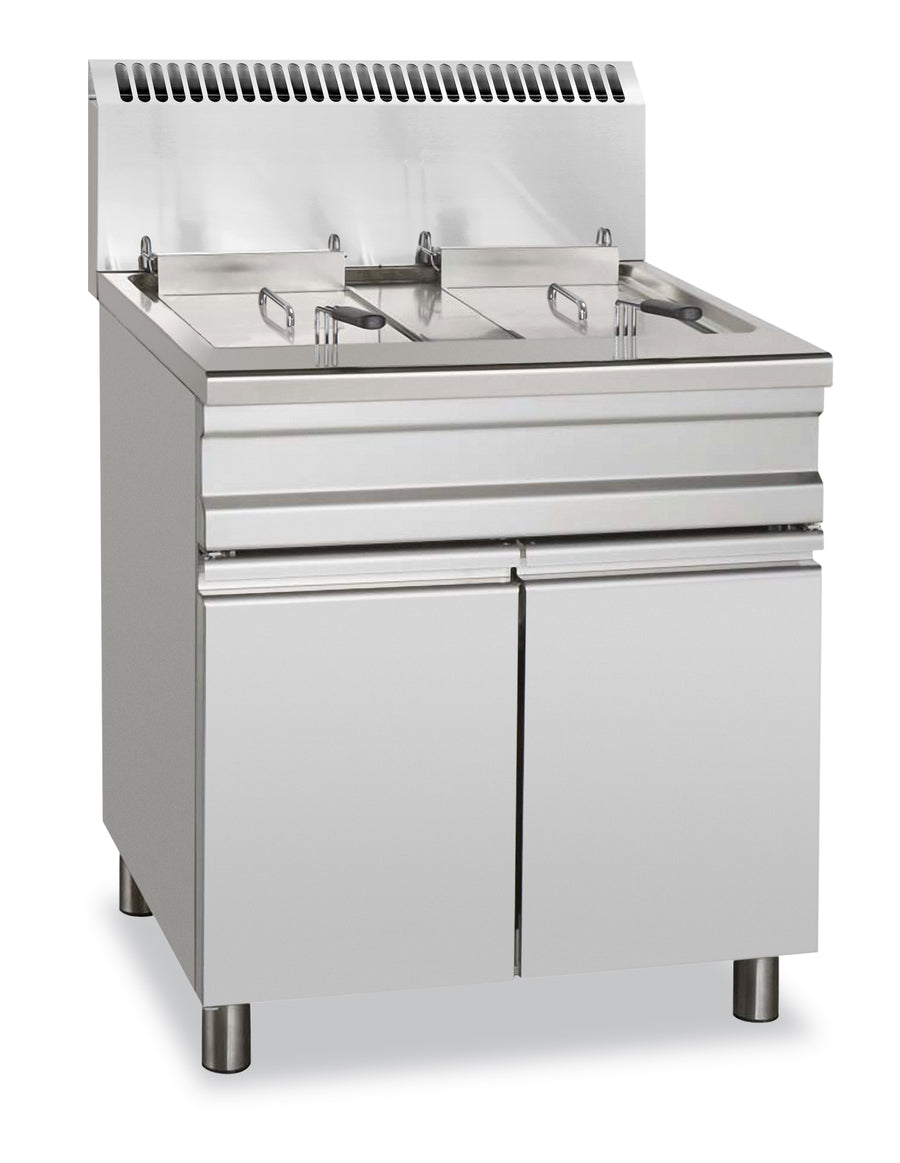 FRITEUSE GAZ 2 CUVE 14+14  LT 750.0x650.0x1110.0