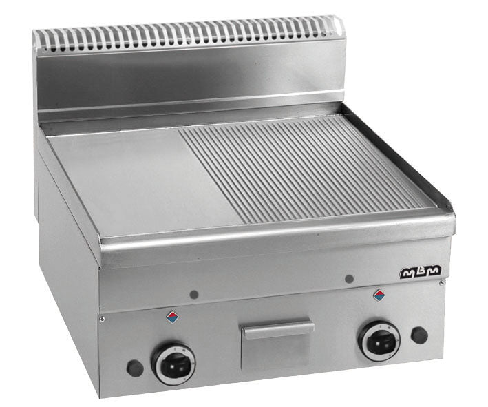 FRY-TOP A GAS – ½ PLAQUE LISSE - ½   PLAQUE RAYEE