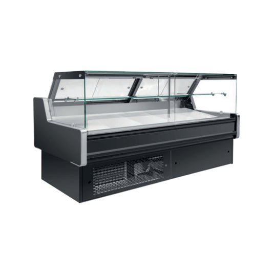 VITRINES DE PRÉSENTATION RÉFRIGÉRÉE POUR BOUCHERIE AVEC RÉSERVE - VITRE DROITE Eurotec France