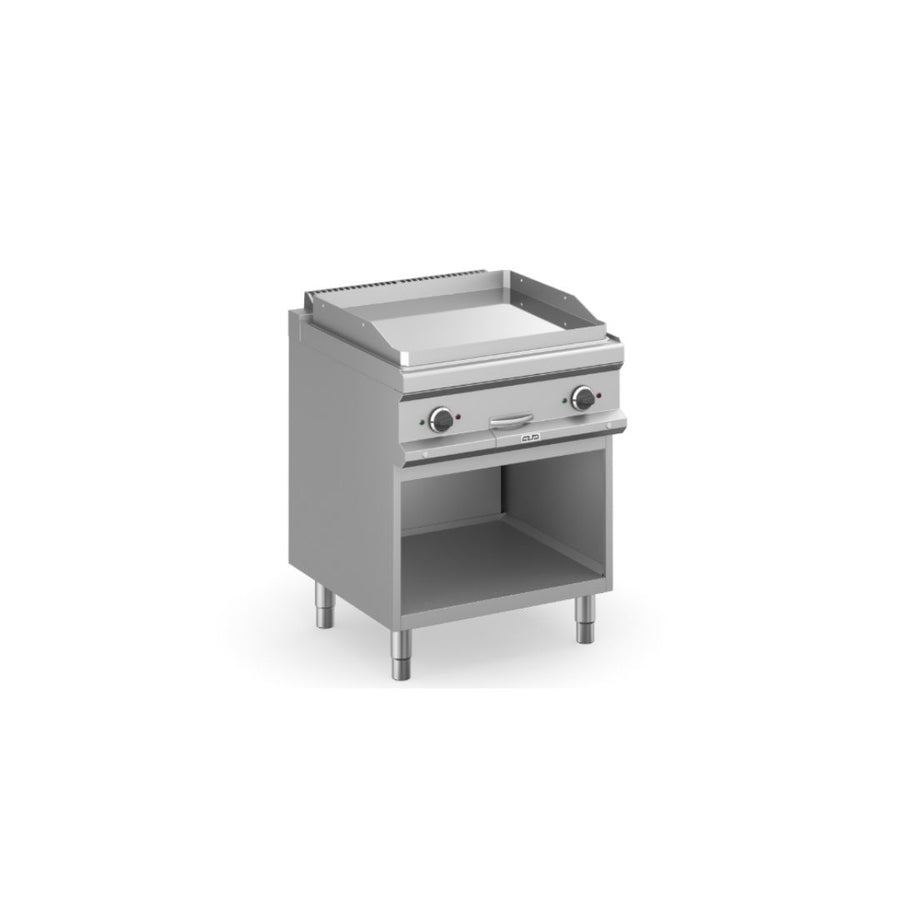 FRY-TOP ELECTRIQUE, PLAQUE LISSE CHROMÉE ÉL. SUR BAIE LIBRE