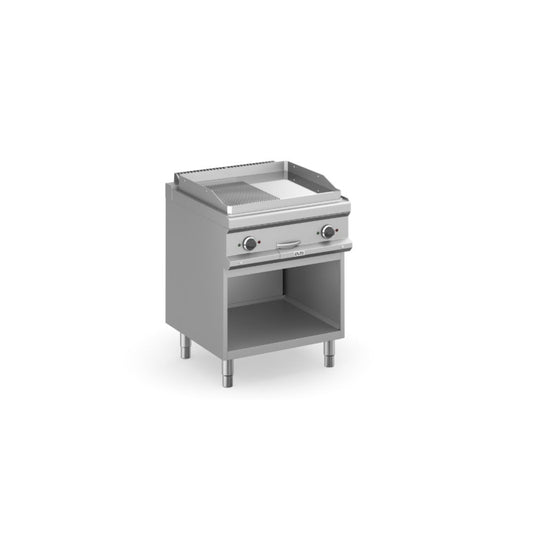 FRY-TOP ELECTRIQUE, PLAQUE 1/2 LISSE CHROMÉE 1/2 RAINURÉE ÉL Eurotec France , MBM