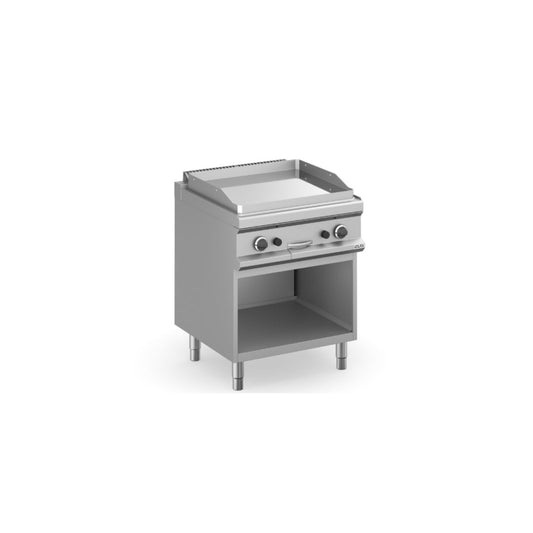 FRY-TOP, PLAQUE LISSE CHROMÉE GAZ SUR BAIE LIBRE Eurotec France , MBM