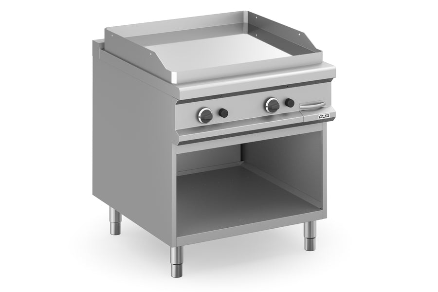 FRY-TOP A GAZ PLAQUE LISSE CHROMEE