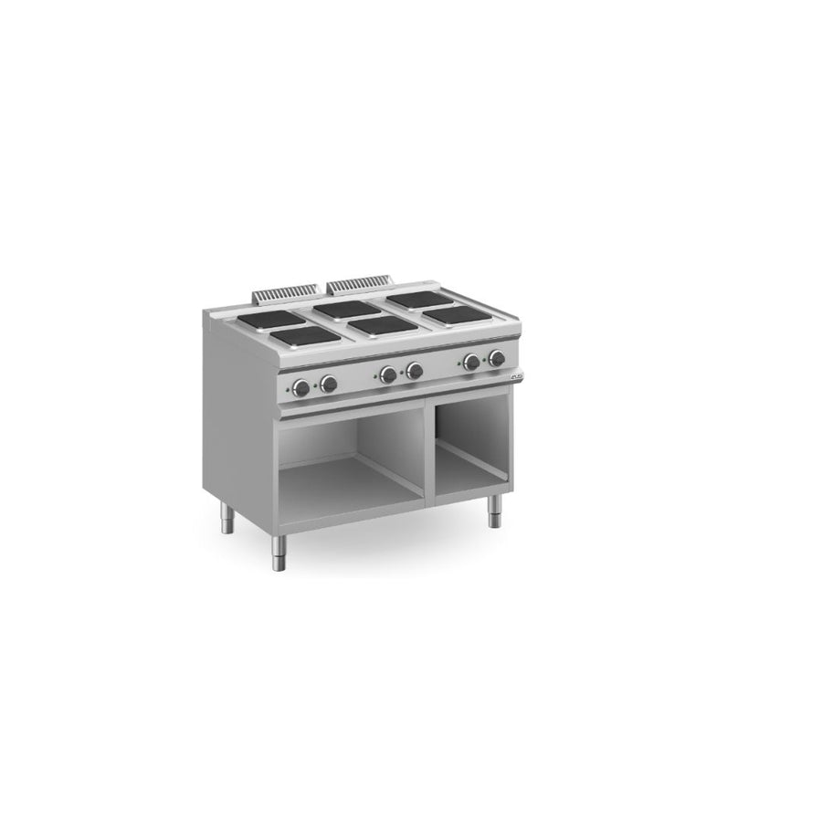 CUISINIERE ELECTRIQUE, 6 PLAQUES CARRÉES SUR BAIE LIBRE