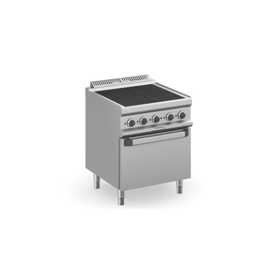 CUISINIERE ELECTRIQUE SUR FOUR ELECTRIQUE, 4 PLAQUES ALIGNEES
