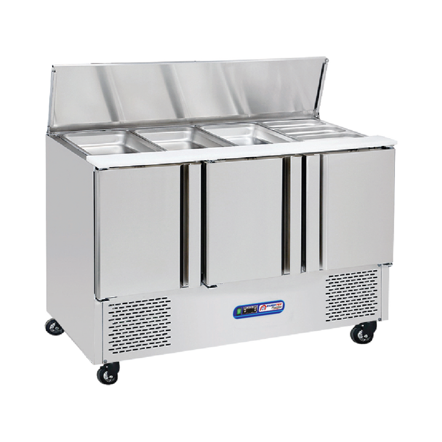 Saladette réfrigérée COMPACT 3 portes moteur en bas 390 Litres
