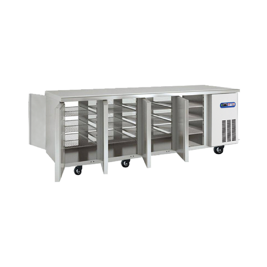 Table réfrigérée traversante 4x2 portes profondeur 800