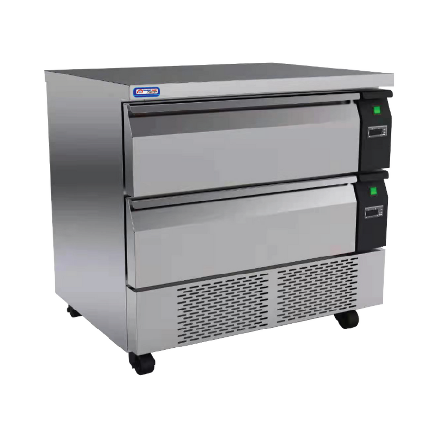 Meuble bloc 2 tiroirs double température positive et négative 153 litres
