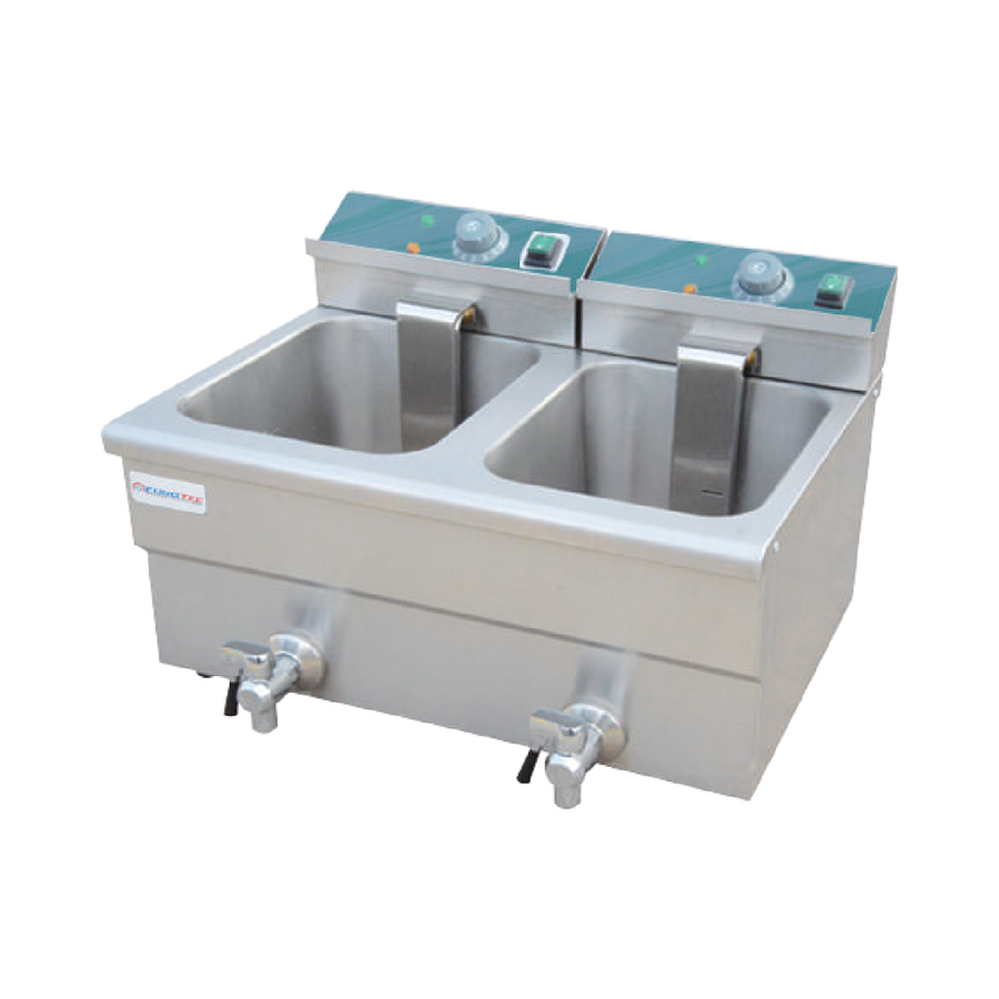 Friteuse électrique double monophasée 2x12 L