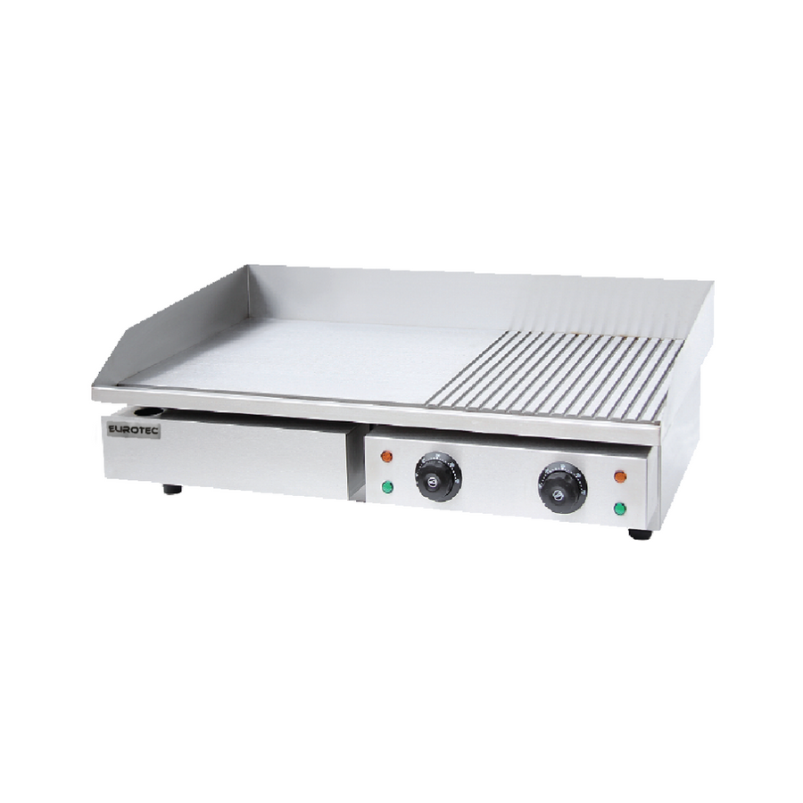 Plaque de cuisson élect mixte chromée double à poser