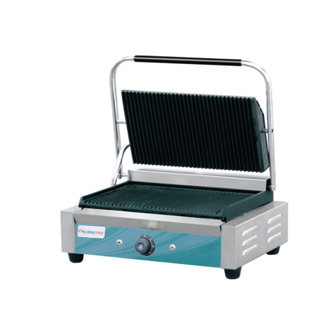 Grill Panini Électrique Professionnel Simple Rainuré EUROTEC