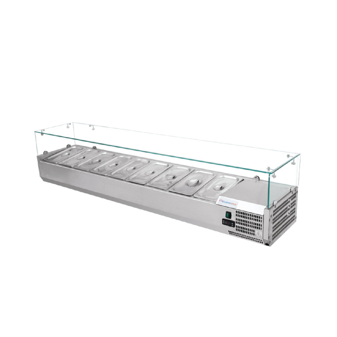 Kit Réfrigéré 6 Bacs GN1/3 pour Table à Pizza  1500 mm EUROTEC Pro