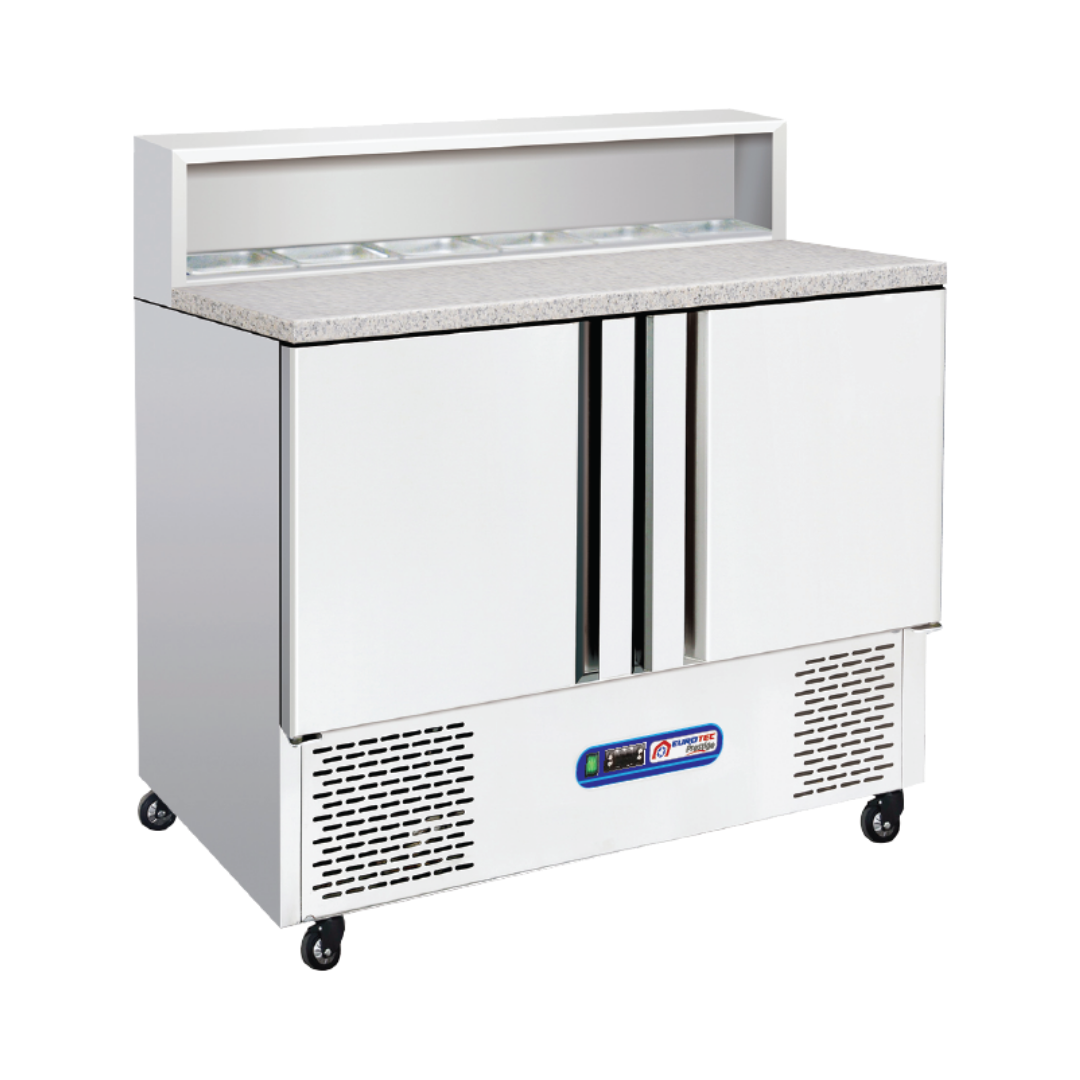 Saladette réfrigérée / pizzetta COMPACT 2 portes moteur en bas