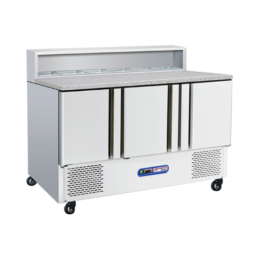 Saladette réfrigérée / pizzetta COMPACT 3 portes moteur en bas