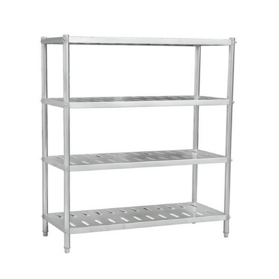 Rayonnage 4 niveaux perforés profondeur 400