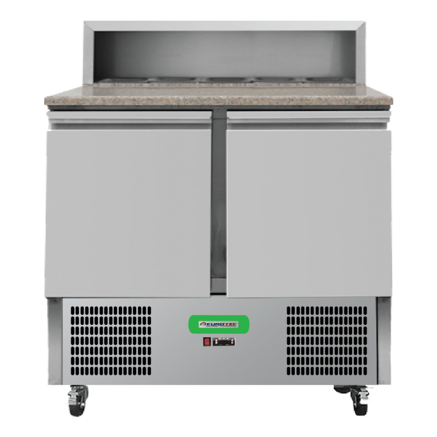 Saladette réfrigérée 2 portes COMPACT plan de travail en granit