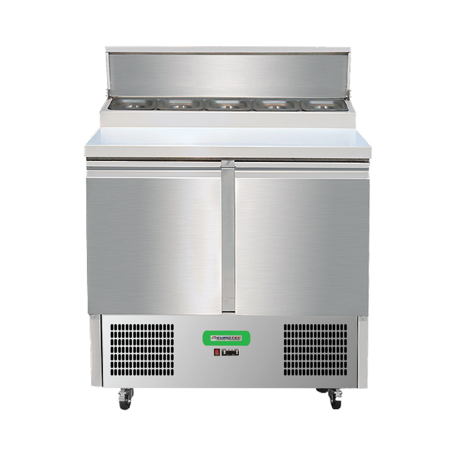 Saladette réfrigérée 2 portes COMPACT plan de travil en inox