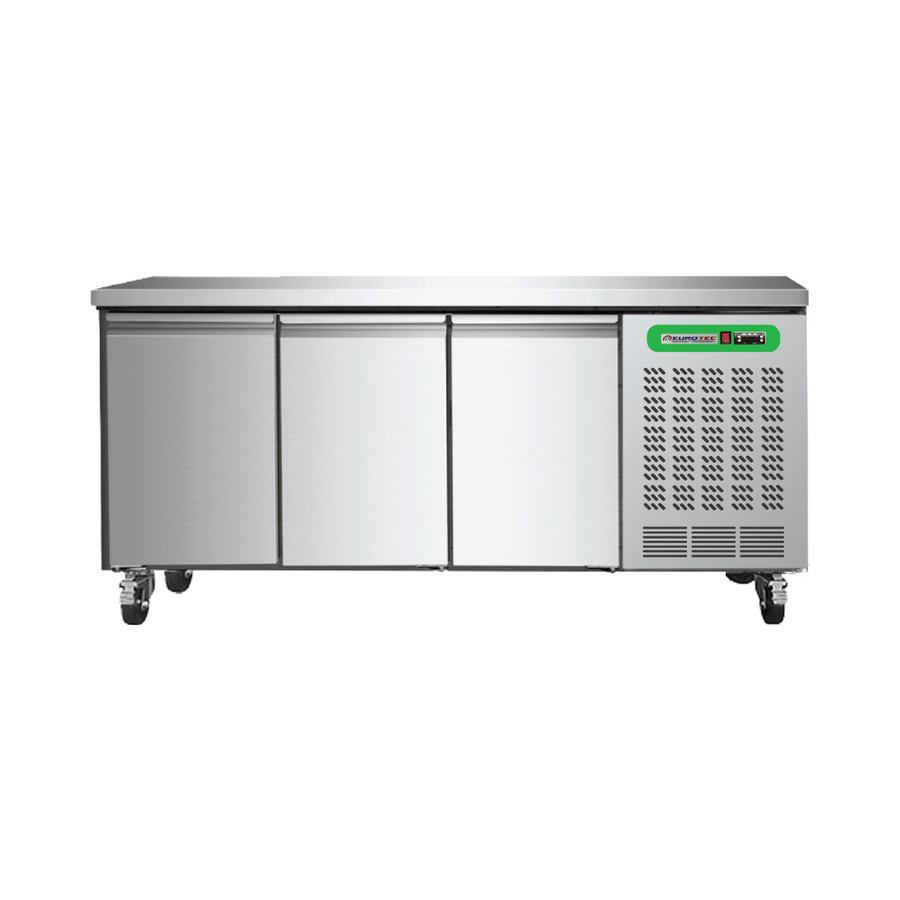 Tables de travail réfrigérée professionnelle 3 portes 345 L EUROTEC
